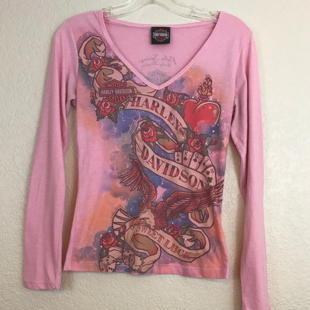 Pink Woman Harley-Davidson Size M- EUC